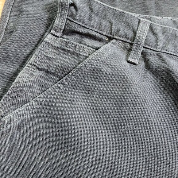 Carhartt Mens 48x30 B11 Denim Dungaree Work Pants Navy Blue Heavy Duty - Picture 4 of 10